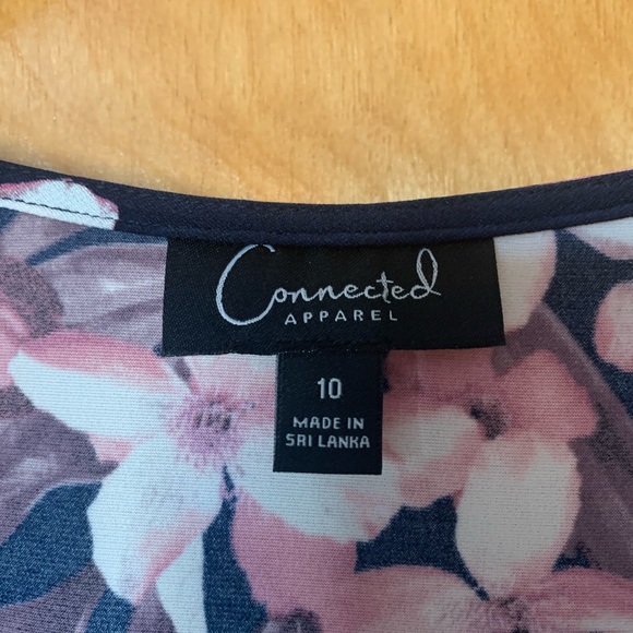 Dressy Casual Navy Blue with Pink Dress - Picture 3 of 3